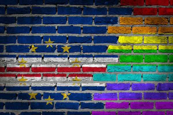 Karanlık tuğla duvar - lgbt hakları - cape verde — Stok fotoğraf