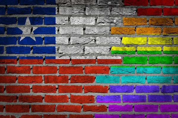 Cegła ciemny mur - osób LGBT - chile — Zdjęcie stockowe