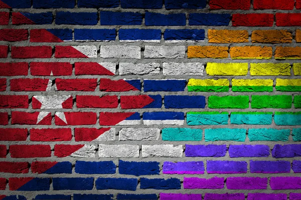 Parede de tijolo escuro - Direitos LGBT - Cuba — Fotografia de Stock