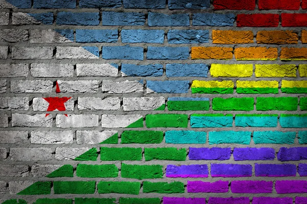 Parede de tijolo escuro - Direitos LGBT - Djibuti — Fotografia de Stock