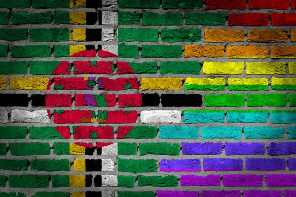 Muro de ladrillo oscuro - Derechos LGBT - Dominica —  Fotos de Stock