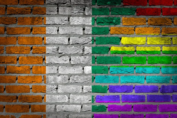 Dark brick wall - LGBT rights - Ivory Coast — Stock Photo, Image