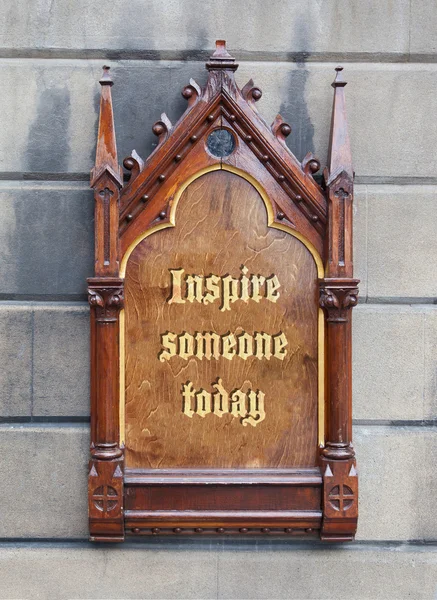 Decorative wooden sign - Inspire someone today — Stock Photo, Image