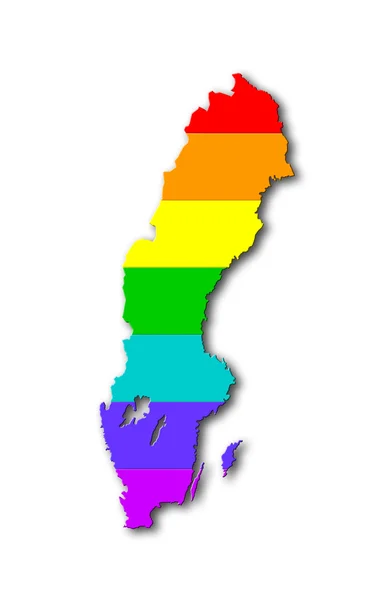 Švédsko - duhové vlajky vzor — Stock fotografie