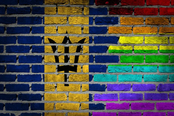 Parede de tijolo escuro - Direitos LGBT - Barbados — Fotografia de Stock