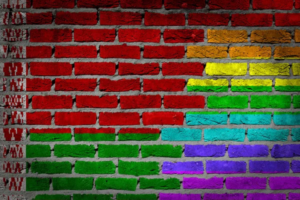 Muro de ladrillo oscuro - Derechos LGBT - Bielorrusia — Foto de Stock