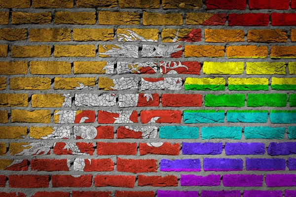 Parede de tijolo escuro - Direitos LGBT - Butão — Fotografia de Stock