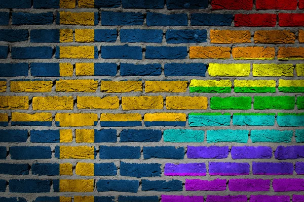Muro di mattoni scuri - Diritti LGBT - Svezia — Foto Stock
