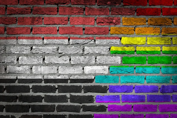 Тёмная кирпичная стена - права ЛГБТ - Йемен — стоковое фото