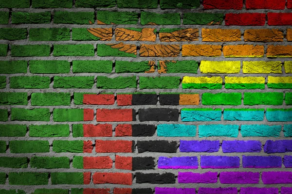 Dark brick wall - LGBT rights - Zambia — Stock Photo, Image