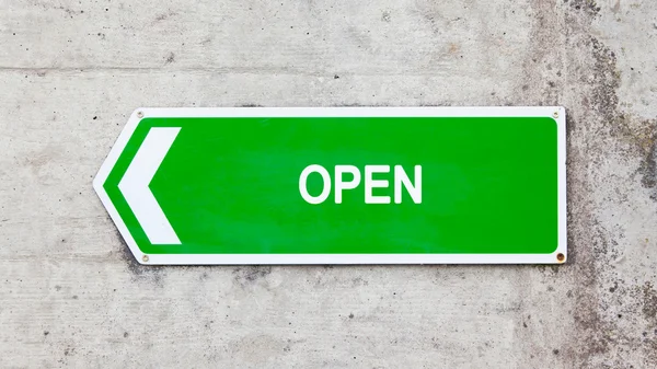 Green sign - Open — Stock Photo, Image