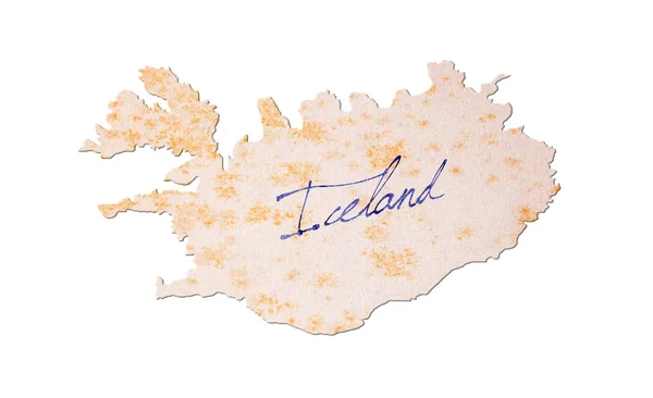 Vecchia carta con calligrafia - Islanda — Foto Stock