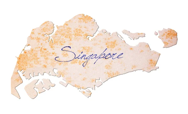 Vecchia carta con calligrafia - Singapore — Foto Stock