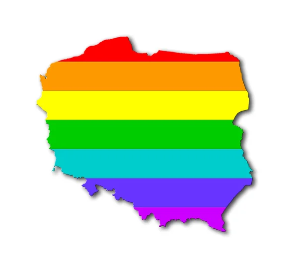 波兰-彩虹旗图案 — 图库照片