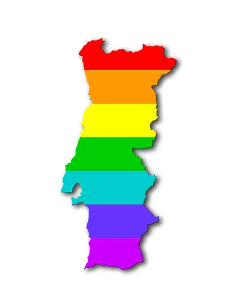 葡萄牙-彩虹旗图案 — 图库照片