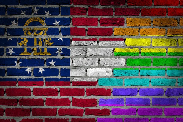 Dunkle Ziegelmauer - lgbt rights - georgia — Stockfoto