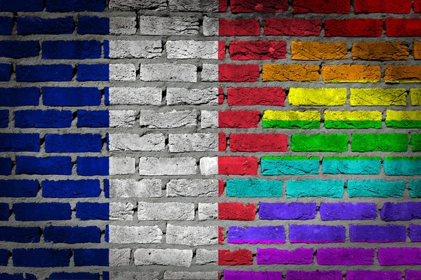 Σκοτεινό τούβλο τοίχων - Δικαιώματα ΛΟΑΤ - Γαλλία — Φωτογραφία Αρχείου