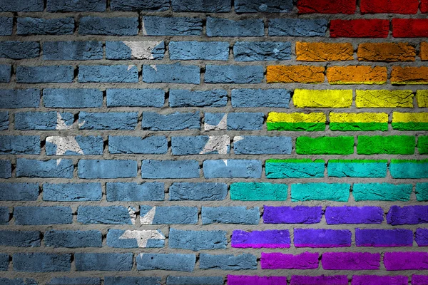 Muro de ladrillo oscuro - Derechos LGBT - Micronesia — Foto de Stock