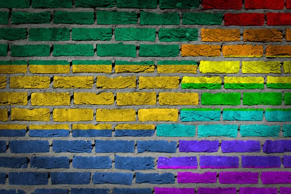 Muro de ladrillo oscuro - Derechos LGBT - Gabón —  Fotos de Stock