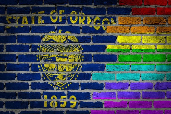 Tmavá cihelná zeď - lgbt práv - oregon — Stock fotografie