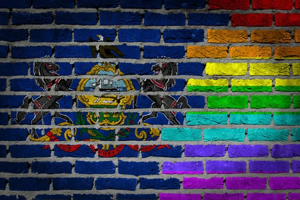 Muro di mattoni scuri - Diritti LGBT - Pennsylvania — Foto Stock