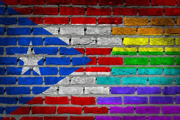 Dunkle ziegelwand - lgbt rights - puerto rico — Stockfoto