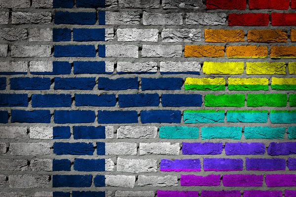 Muro de ladrillo oscuro - Derechos LGBT - Finlandia — Foto de Stock