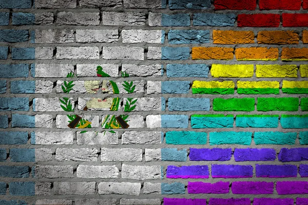 Muro de ladrillo oscuro - Derechos LGBT - Guatemala — Foto de Stock