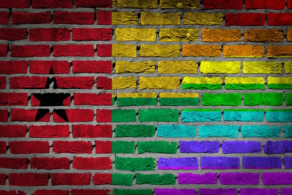 Dark brick wall - LGBT rights - Guinea Bissau — Stock Photo, Image