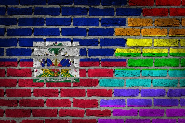 Dunkle Ziegelmauer - lgbt rights - haiti — Stockfoto