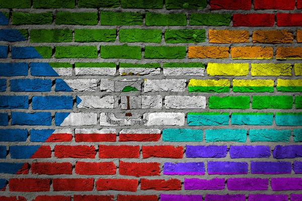 Muro de ladrillo oscuro - Derechos LGBT - Guinea Ecuatorial —  Fotos de Stock