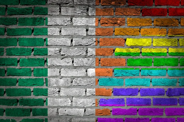 Dark brick wall - LGBT rights - Ireland — Stock Photo, Image