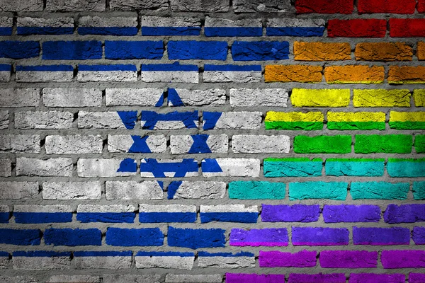 Parede de tijolo escuro - Direitos LGBT - Israel — Fotografia de Stock