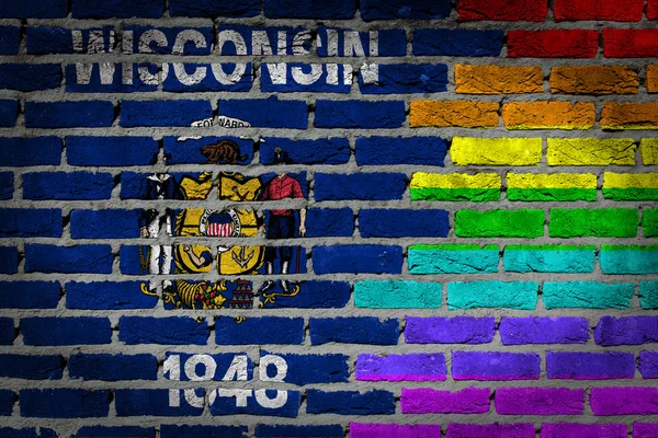 Parede de tijolo escuro - Direitos LGBT - Wisconsin — Fotografia de Stock