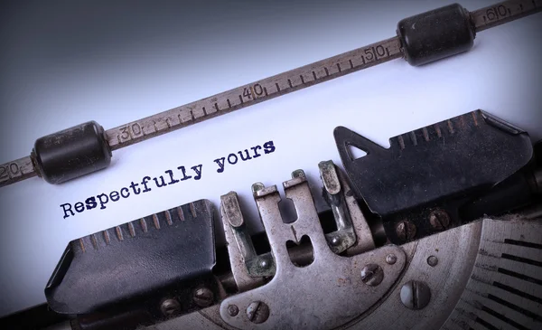 Vintage inskription lavet af gammel skrivemaskine - Stock-foto