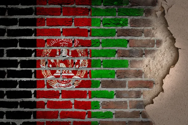 Dunkle Ziegelwand mit Gips - Afghanistan — Stockfoto