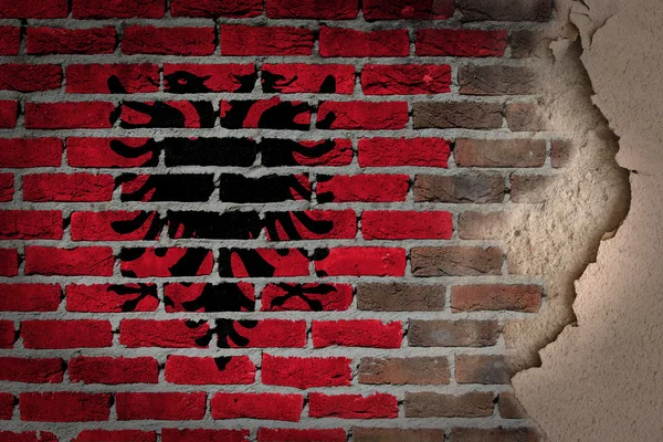 Dark brick wall with plaster - Albania — Stock Photo, Image