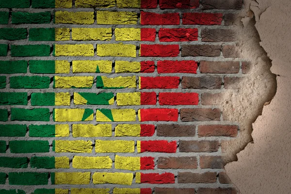 Dark brick wall with plaster - Senegal — Stock Photo, Image