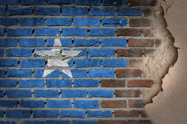 Dark brick wall with plaster - Somalia — Stock Photo, Image