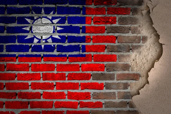 Dark brick wall with plaster - Taiwan — Stock Photo, Image