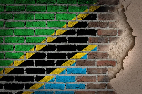 Muro di mattoni scuri con intonaco - Tanzania — Foto Stock