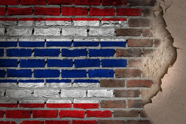 Mur en brique sombre avec plâtre - Thaïlande — Photo