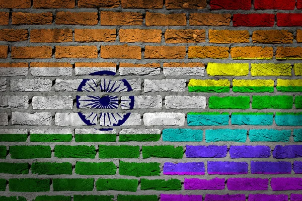 Muro de ladrillo oscuro - Derechos LGBT - India —  Fotos de Stock