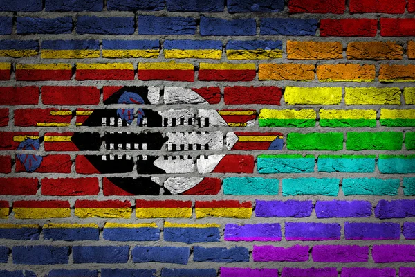 Dunkle Ziegelmauer - lgbt rights - swaziland — Stockfoto