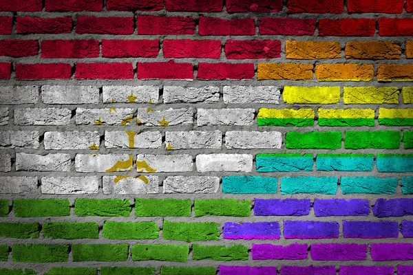 Parede de tijolo escuro - Direitos LGBT - Tajiquistão — Fotografia de Stock