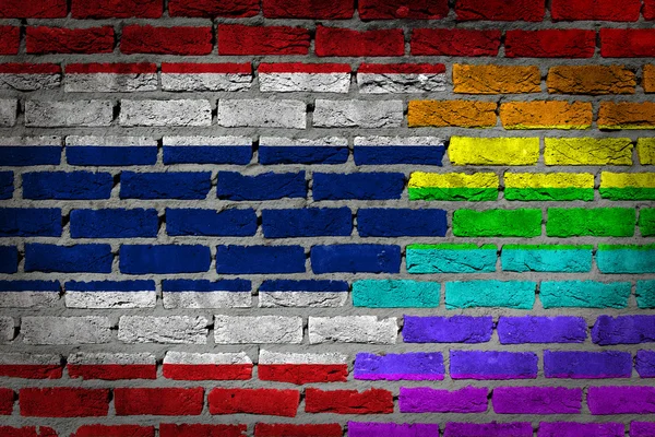 Parede de tijolo escuro - Direitos LGBT - Tailândia — Fotografia de Stock