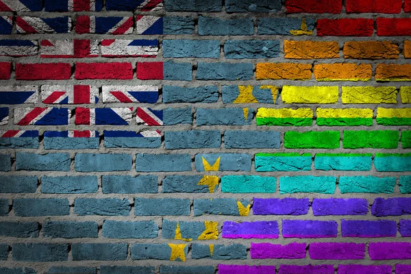 Тёмная кирпичная стена - права ЛГБТ - Тувалу — стоковое фото