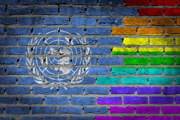 Dunkle Ziegelmauer - lgbt rights - united nations — Stockfoto