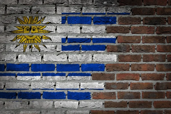 Brick wall texture with flag — Stock Photo, Image