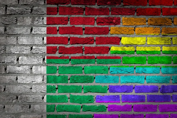 Dark brick wall - LGBT rights - Madagascar — Stock Photo, Image